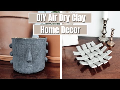 DIY Home Decor Air Dry Clay Projects | Easy To Make And Budget Friendly | Woven Tray & Aesthetic Pot