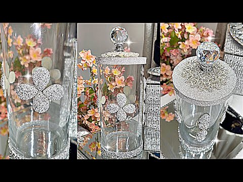 DIY ROOM DECOR GLASS CRYSTAL STORAGE VASE HOME DECORATING IDEAS DIY