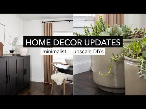 HOUSE DECOR UPDATES | curtain hacks, living room built-in, DIY large succulent arrangement