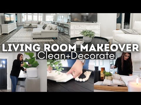 LIVING ROOM CLEAN + DECORATE WITH ME | LIVING ROOM MAKEOVER 2021 |  HOME DECORATING STYLE IDEAS