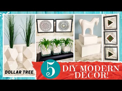 5 DOLLAR TREE MODERN STYLE HOME DECOR DIY | 5 Easy & Quick Projects | Simple Clean Minimalist Looks!