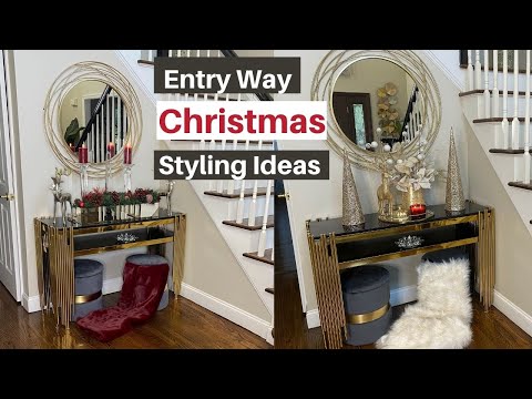 GLam Christmas Home Decorating Ideas 2021 //  Two Console Table Styling Ideas // Decorate With Me