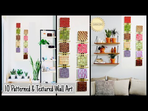 10 Textured & Patterned Wall Hanging Craft Idea|gadac diy| Home Decorating Ideas| DIY Room Decor