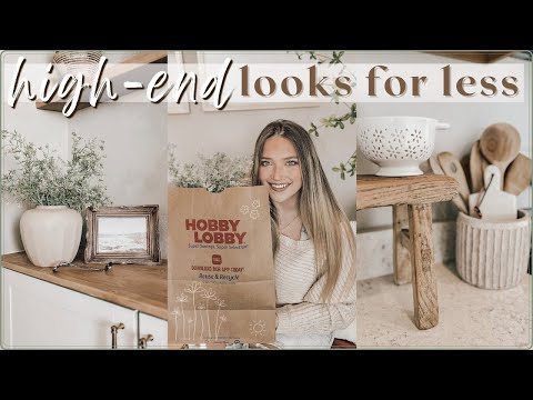 HOBBY LOBBY SHOP & STYLE WITH ME // designer dupes & home decorating ideas! spring 2023 decor haul