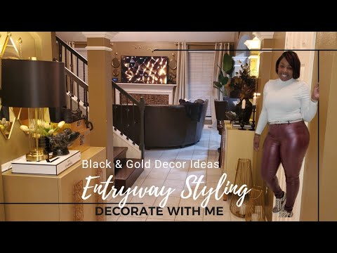 New] HOW TO STYLE A PERFECT BLACK AND GOLD ENTRYWAY] Entryway Decor Styling Inspo]Decorate with me