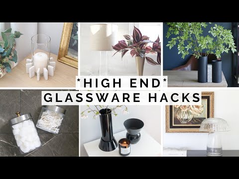 TOP 12 HIGH END DOLLAR TREE GLASSWARE HACKS | HIGH END DUPES SPRING HOME DECOR ON A BUDGET