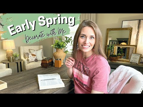 SIMPLE EARLY SPRING DECORATING IDEAS | SPRING DECORATE WITH ME | Spring Home Office Styling