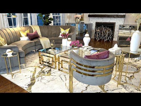GLAM FAMILY ROOM REFRESH | GLAM STYLE HOME DECOR |  LIVING ROOM DECORATING IDEAS