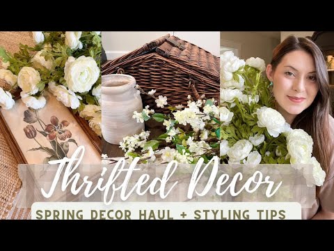 THRIFTED SPRING HOME DECOR HAUL 2023/HOW TO STYLE THRIFTED DECOR/SPRING DECORATING IDEAS ON A BUDGET