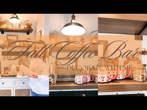 FALL 2023 COFFEE BAR DECORATE WITH ME | FALL COFFEE BAR DECORATING IDEAS