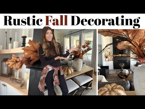 2023 Fall Decorating Ideas / Rustic Fall Living Room Decorating Ideas + Staining the Console Table