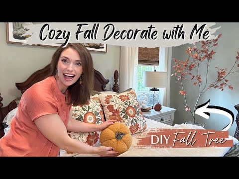 COZY FALL DECORATE WITH ME 2023 | FALL BEDROOM DECOR | DIY FAUX FALL TREE