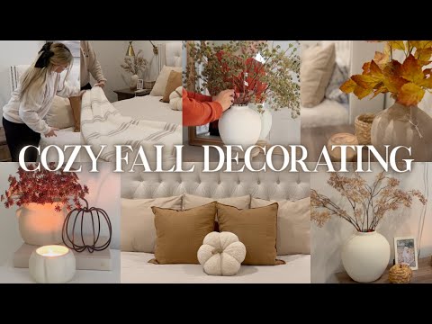 FALL DECORATE WITH ME 2023 | home decorating ideas + fall bedroom makeover | neutral fall decor 2023