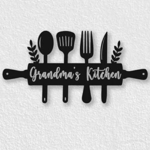 Custom Kitchen Name Sign Personalized Kitchen Signs Metal Kitchen Wall Art Decor Kitchen Giftsmothers Day Gifts Gifts For Grandma Kitchen Signs Wall Decor For Kitchen Dining Room 0 0