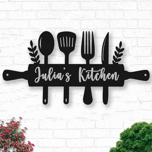 Custom Kitchen Name Sign Personalized Kitchen Signs Metal Kitchen Wall Art Decor Kitchen Giftsmothers Day Gifts Gifts For Grandma Kitchen Signs Wall Decor For Kitchen Dining Room 0