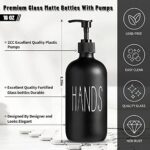 Glass Soap Dispenser Set 2 Packcontains Hand And Dish Soap Dispenserpremium Kitchen Soap Dispenser Set For Kitchen Sink And Farmhouse Decor 16 Oz Black Soap Dispenser With Pumps Black 0 1