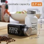 Salt And Pepper Shakers Set Cute Glass Spice Shaker With Stainless Steel Lid Black And White Kitchen Table Decor And Accessories For Counter For Kitchen Wedding Gifts 27oz Each 0 2