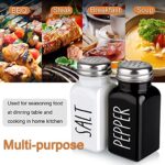 Salt And Pepper Shakers Set Cute Glass Spice Shaker With Stainless Steel Lid Black And White Kitchen Table Decor And Accessories For Counter For Kitchen Wedding Gifts 27oz Each 0 5