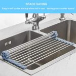 Seropy Roll Up Dish Drying Rack Over The Sink Dish Drying Rack Kitchen Rolling Dish Drainer Foldable Sink Rack Mat Stainless Steel Wire Dish Drying Rack For Kitchen Sink Counter Storage 175x118 0 1