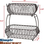 Simple Houseware 2 Tier Countertop Oblate Fruit Basket Holder Bronze 0 1