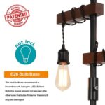 Airposta Industrial Floor Lamp Farmhouse Tree 68 Inch 3 Lights Wood Standing Lamp Sturdy Base Tall Vintage Metal Black Pole Light For Living Room Bedroom Office Rustic Home 0 1