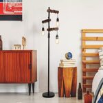Airposta Industrial Floor Lamp Farmhouse Tree 68 Inch 3 Lights Wood Standing Lamp Sturdy Base Tall Vintage Metal Black Pole Light For Living Room Bedroom Office Rustic Home 0 4