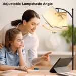 Ambimall Floor Lamps For Living Room With 9w Bulb 3 Color Temperatures Adjustable Beige Shade Floor Lamps For Bedroom Office Classroom Dorm Room Apartment 0 2