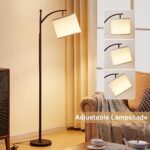 Ambimall Floor Lamps For Living Room With 9w Bulb 3 Color Temperatures Adjustable Beige Shade Floor Lamps For Bedroom Office Classroom Dorm Room Apartment 0 4
