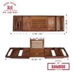 Bathtub Caddy Tray Expandable To 105cm With Bamboo Book Stand And Soap Tray Brown 0 1