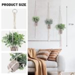 Cewor Fake Hanging Plants 3 Pack Artificial Plants With 3 Macrame Plant Hangers Mini Potted Fake Plants Faux Plastic Eucalyptus Rosemary Plants For Home Office Bathroom Kitchen Farmhouse Room Decor 0 0