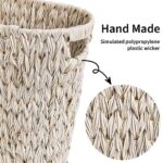 Granny Says Wicker Trash Can Waterproof Bathroom Trash Can Wicker Waste Basket For Bathroom Decorative Boho Trash Can Waste Basket For Bedroom Office 19 Liters5 Gallons 0 2