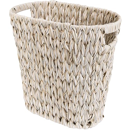 Granny Says Wicker Trash Can Waterproof Bathroom Trash Can Wicker Waste Basket For Bathroom Decorative Boho Trash Can Waste Basket For Bedroom Office 19 Liters5 Gallons 0