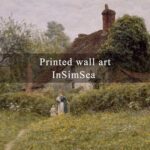 Insimsea Framed Vintage Landscape Wall Art Prints 12x16in Old Cottages Countryside Landscape Canvas Wall Art Rustic Farmhouse Wall Decor For Bedroom Living Room Bathroom 0 3