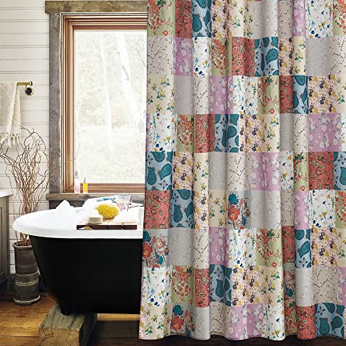 Kgorge Patchwork Design Blooming Splicing Flowers Print Paisley Pattern Bathroom Curtains For Shower Curtains Shabby Chic Cottage Vintage Style 0