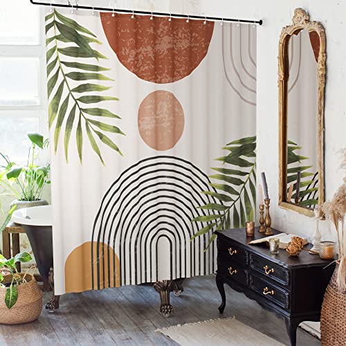 Kibaga Beautiful Boho Shower Curtain For Your Bathroom A Stylish 72 X 72 Modern Mid Century Curtain That Fits Perfect To Every Bath Decor Ideal To Brighten Up Your Bohemian Bathroom At Home 0