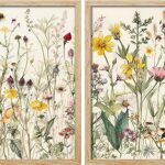 Signwin Framed Watercolor Wildflowers Wall Art Set Of 2 Boho Wall Decor Prints Modern Colorful Wall Decor For Living Room Bedroom 11x14 Natural 0