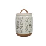 Youngs Inc Set Of 1 Woodland Cottage Ceramic Canisters Storage Containers For Kitchen And Bathroom Beautiful Home Decor Accent To Store Food Coffee Tea And More Brown White 0 0