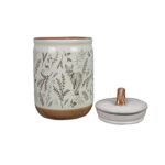 Youngs Inc Set Of 1 Woodland Cottage Ceramic Canisters Storage Containers For Kitchen And Bathroom Beautiful Home Decor Accent To Store Food Coffee Tea And More Brown White 0 1