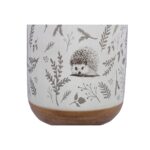 Youngs Inc Set Of 1 Woodland Cottage Ceramic Canisters Storage Containers For Kitchen And Bathroom Beautiful Home Decor Accent To Store Food Coffee Tea And More Brown White 0 2