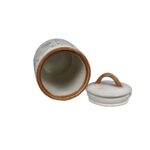 Youngs Inc Set Of 1 Woodland Cottage Ceramic Canisters Storage Containers For Kitchen And Bathroom Beautiful Home Decor Accent To Store Food Coffee Tea And More Brown White 0 4