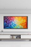 Abstract Canvas Wall Art For Living Roomabstract Wall Art Framedcolorful Impasto Abstract Paintingcanvas Wall Art For Living Room Large Size Bedroom Bathroom Office Wall Decor Black Metal Frame 47 W X 0 1