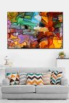 Abstract Fused Glass Canvas Print 1 Piece 51 X 34 0 0