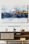 Abstract Mountain Range Canvas 1 Panel Navy Blue Canvas Wall Art Navy Blue Wall Art Print Blue Abstract Art Painting For Living Room 39 X 26 0 0