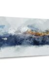 Abstract Mountain Range Canvas 1 Panel Navy Blue Canvas Wall Art Navy Blue Wall Art Print Blue Abstract Art Painting For Living Room 39 X 26 0