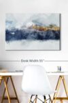 Abstract Mountain Range Canvas 1 Panel Navy Blue Canvas Wall Art Navy Blue Wall Art Print Blue Abstract Art Painting For Living Room 39 X 26 0 2