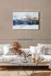 Abstract Mountain Range Canvas 1 Panel Navy Blue Canvas Wall Art Navy Blue Wall Art Print Blue Abstract Art Painting For Living Room 39 X 26 0 3