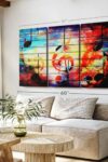 Abstract Music Grunge Wall Art Horizontal Canvas 3 Piece Living Room Wall Decor Digital Art Music Canvas Print Black And Beige Decor For Wall 57 X 36 0 0