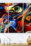 Abstract Music And Rhythm Abstract On Canvas Art Wall Photgraphy Artwork Print Redblue 0 0