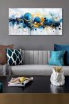 Abstract Painting Wall Art Bedroom Wall Decor Blue Pictures For Living Room Ready To Hang Size 20 X 40 0 0