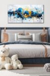 Abstract Painting Wall Art Bedroom Wall Decor Blue Pictures For Living Room Ready To Hang Size 20 X 40 0 1